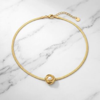 Colar Torcido Círculo 18K
