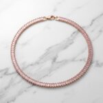 Colar Riviera 3mm Rosa Dourado