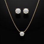 Conjunto Lux Moissanite Ponto de Luz 3mm