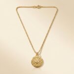 Colar Veneziana Pingente Sol Dourado