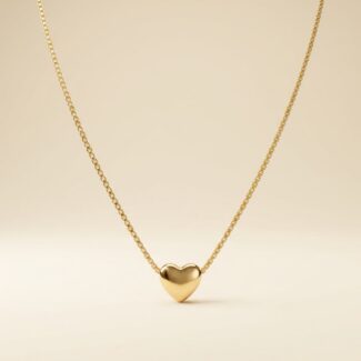 Colar Choker Veneziana Mini Coração Sólido 18K