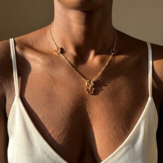 Colar Florença Brown Borboletas 18K
