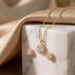 Conjunto Lux Moissanite 6.0 Colar e Brincos Dourado