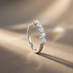 Anel Lux Meia Aliança Moissanite 3.0