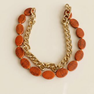 Colar Ravello Summer Terracota Dourado