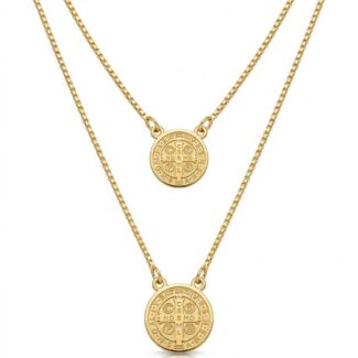 Escapulário Essenza Steel São Bento Dourado